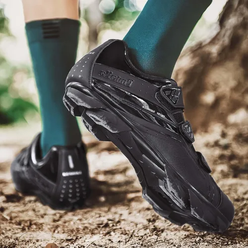 Vista 7 de Zapatos de ciclismo unisex compatibles con Pelaton para interiores, zapatos de bicicleta de carretera, zapatos de bicicleta de montaña para hombres