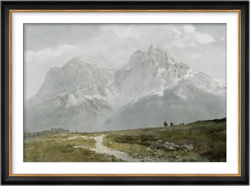 Vista 137 de MUDECOR Lienzo enmarcado prémium para pared, pinos nevados en bosque de invierno, ilustraciones modernas, arte contemporáneo, escénico, divertido