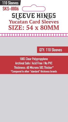 Vista 28 de Sleeve Kings Fundas para tarjetas estándar, 110 unidades, transparentes de 60 micrones de grosor, tamaño mini (1.575 x 3.504 in), compatibles