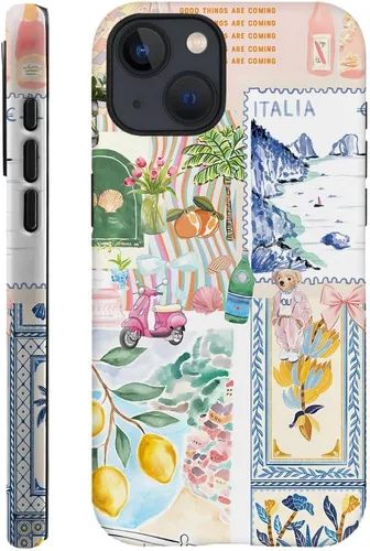 Vista 75 de Compatible con iPhone 13, Funda para teléfono duradera y a prueba de golpes con diseño de estantería de otoño - Calabaza de otoño Otoño Otoño