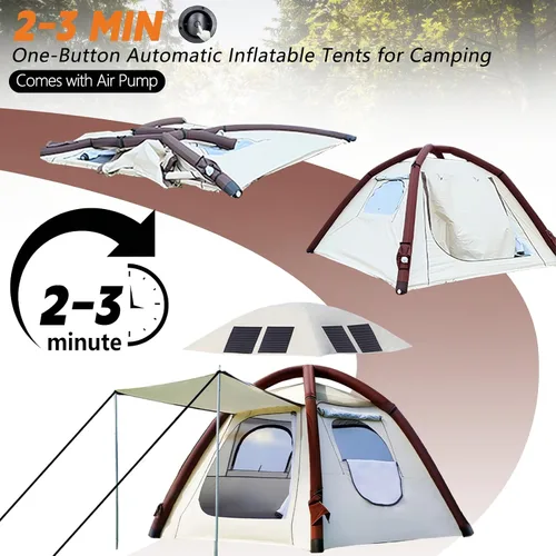 Vista 9 de Automatic Tents for Camping 4 Person with Rechargeable Device, Portable Carry 4000mm Waterproof & UV Protection Pop Up Tent, Easy Setup Instant