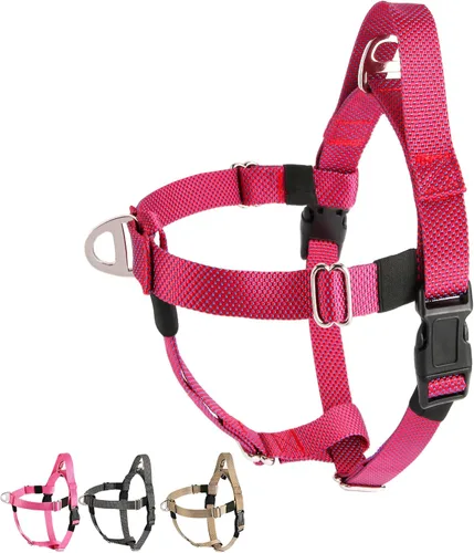 Vista 8 de Annchwool Arnés ajustable para perro, ligero, sin tirones, con asa para perros pequeños, medianos y grandes, clip frontal, arnés de chaleco fácil