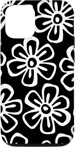 Vista 11 de Funda para iPhone 12 Mini con diseño de flores silvestres en blanco y negro