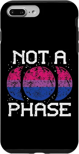 Vista 9 de Funda de regalo LGBTQ para iPhone 14 Not A Phase Bisexual Pride Moon Funny Bi Flag Pun