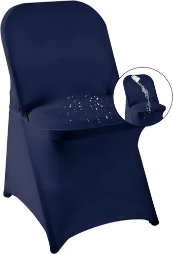 Vista 21 de magalo Paquete de 12 fundas para sillas plegables de elastano negro, impermeables, elásticas, para bodas, fiestas, banquetes de comedor y otros