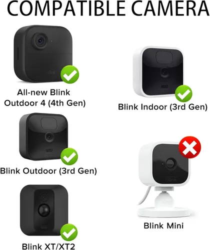 Vista 3 de Paquete de 3 cargadores de panel solar compatibles con Blink Outdoor 4 (4ª generación)/(3ª generación) y Blink XT2/XT, IP66 resistente a