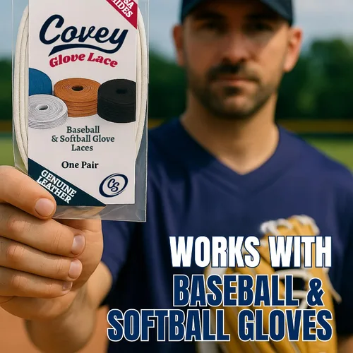 Vista 3 de Covey Sports Kit de encaje de guante de béisbol de alta calidad, cuero crudo americano auténtico, cordones de 72 pulgadas para reparación y relación