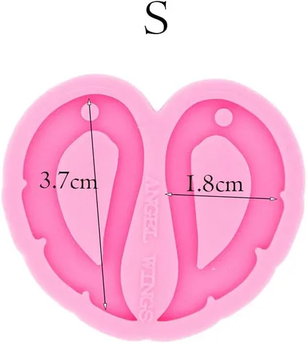 Vista 6 de Angel Wings Pendientes ahuecados en forma de pluma, moldes de resina, moldes de silicona para fundición de resina, hechos a mano, joyería de moda