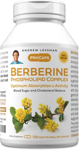 Vista 11 de ANDREW LESSMAN Berberine Phospholipid Complex 30 Cápsulas - Extracto de raíz de agracejo. Cápsulas pequeñas y fáciles de tragar