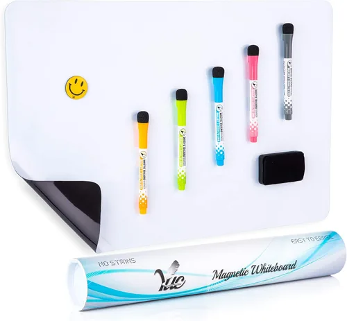 Vista 10 de Yuc hoja de pizarrón blanco magnético de 17" x 11", para colocar en el refrigerador y anotar las lista de comestibles para ir de compras