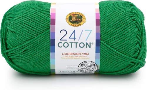 Vista 58 de Lion Brand Yarn - Hilo ligero 24/7 de algodón para tejer, hacer ganchillo y manualidades, Ámbar, paquete de 1 Light Worsted 100% Mercerized Cotton