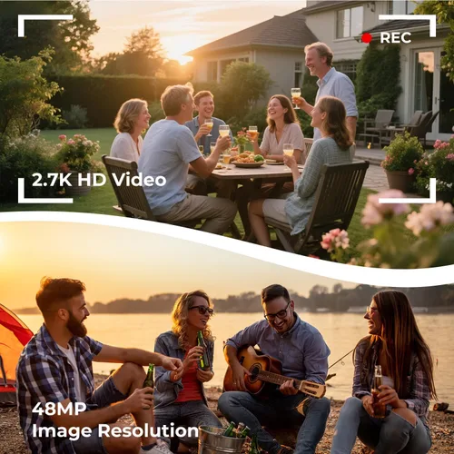 Vista 2 de Videocámara de video HD de 1080P, cámara de vlogging de pantalla abatible de 270° de 48MP 3 pulgadas con antivibración, cable de cámara digital