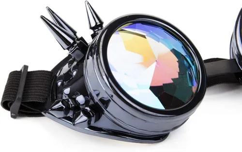 Vista 4 de Gafas de sol vintage Steampunk con lentes de caleidoscopio rústicas para fiestas góticas