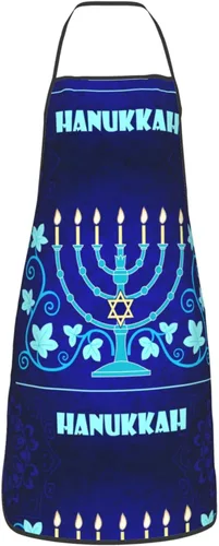 Vista 12 de Delantal de Hanukkah feliz ajustable para cocinar, babero de cocina para cocinar