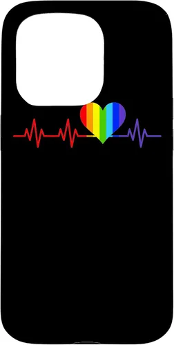 Vista 14 de Gay EKG Pulse Heartbeat Pride Flag y Queer LGBTQ Rainbow Case para iPhone 17