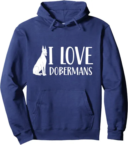 Vista 5 de I Love Dobermans Doberman - Sudadera con capucha para amantes de los perros, Negro