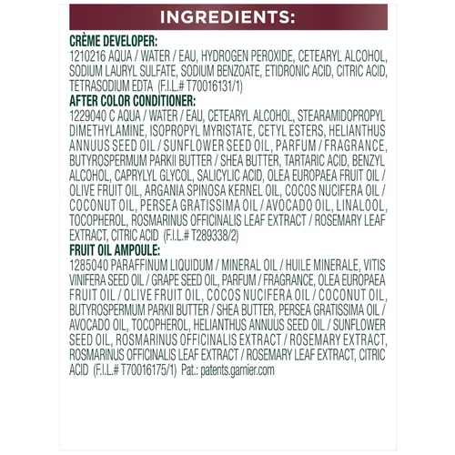 Vista 9 de Garnier Nutrisse Ultra Color - Crema nutritiva para el cabello, BR2, color borgoña intenso oscuro (Passion Fruit), tinte permanente para el cabello