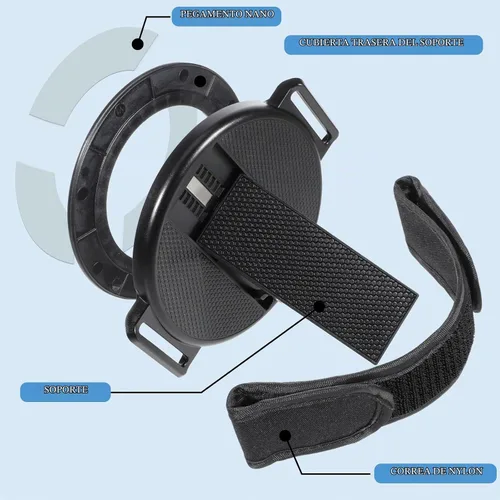 Vista 3 de Soporte para tableta con correa de mano giratoria de 360 grados, soporte adhesivo para tableta, agarre de sujeción con parche adhesivo, multiángulo