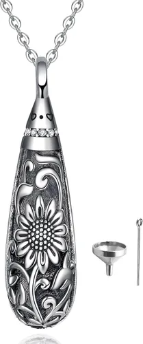 Vista 9 de Sterling Silver Tree of Life Flower Celtic Cremation Ashes Urn Pendant Necklace for Women Bar *Treelife Mom & Kid1