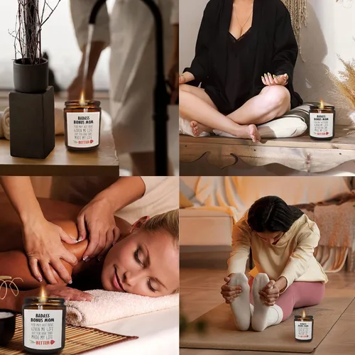 Vista 4 de Mancheng-zi Vela perfumada para el día de la madre, regalos de segunda mamá, vela perfumada