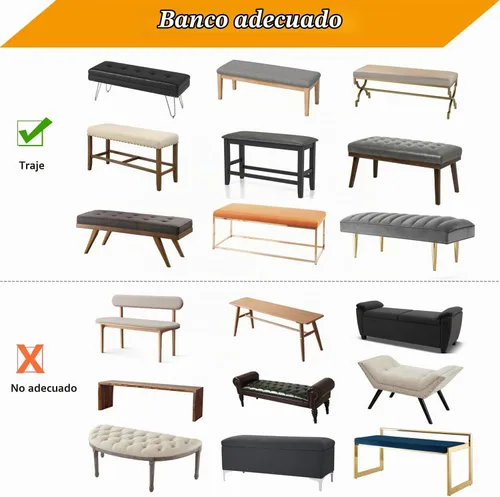 Vista 6 de YISUN Fundas de banco de jacquard para comedor, funda elástica lavable y extraíble para banco, protector de asiento rectangular para bancos de Beige