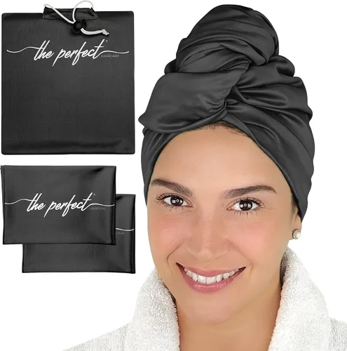 Vista 9 de THE PERFECT HAIRCARE Curly Hair Girls Juego de Toallas de Microfibra para Plopping - Envoltorio Anti-encrespamiento Sedoso y Suave para Secar