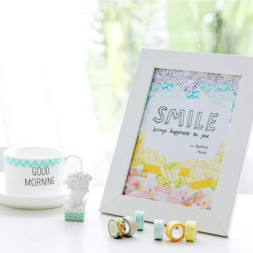 Vista 5 de YUBBAEX - Juego de 24 rollos de cinta Washi - Cintas adhesivas decorativas básicas y delgadas para manualidades, bricolaje, diarios, planificadores