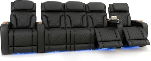 Vista 43 de Seatcraft Luminis 365 - Asiento de cine en casa (fila de 2 biplazas), color carmesí
