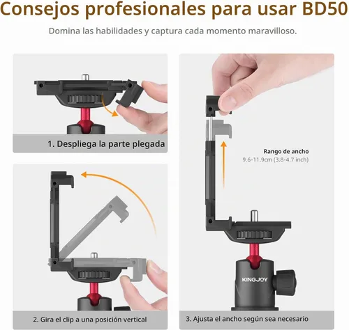 Vista 8 de Trípode para selfie stick de 66 pulgadas para GoPro y teléfono, trípode extensible para cámara de acción con cabeza de bola de 360°, control remoto