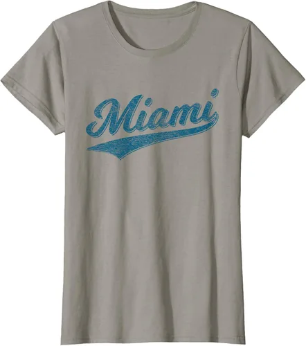 Vista 43 de Camiseta de estilo vintage de Miami Florida VARSITY SCRIPT Sports, gris, S