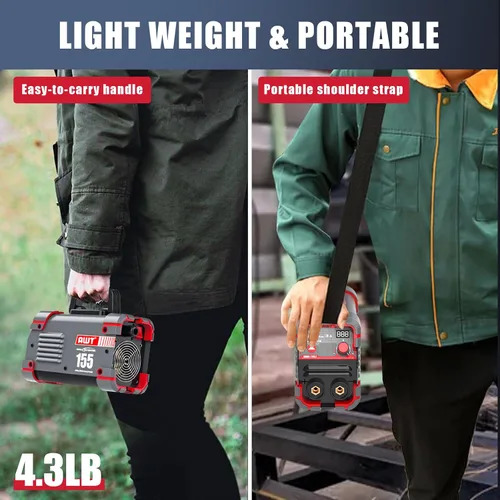 Vista 5 de AWT Soldador de palo 155Amp Mini soldador 2 en 1 Soldador ARC/elevación TIG máquina de soldadura 110/220V con VRD, pantalla digital IGBT Inverter