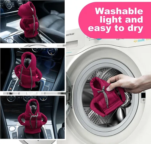 Vista 4 de SLLAK Funda de sudadera para palanca de cambios, sudadera universal para pomo de cambios, sudadera mini para cambio de marchas de coche, gadgets