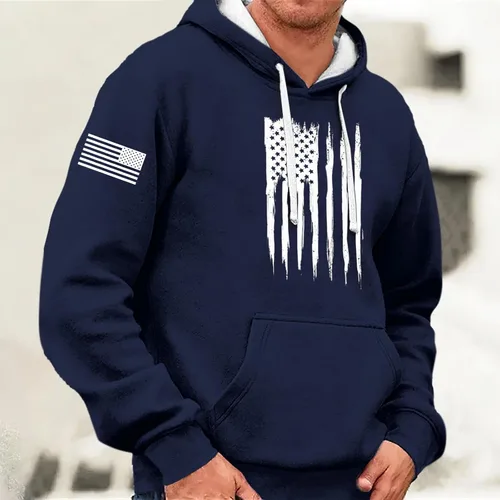 Vista 3 de DuDubaby Sudadera con capucha para hombre, con estampado gráfico de moda, holgada, manga larga, con capucha