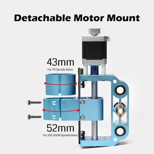 Vista 2 de Genmitsu Kit de montaje de eje Z de aluminio mejorado V2, con soporte de motor de husillo para husillo 775 y husillo de 300-500W, soporte de husillo