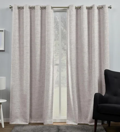 Vista 19 de Exclusive Home Burke - Par de paneles de cortinas 100 % opacas con ojales en la parte superior, 52 x 63 pulgadas, negro, juego de 2