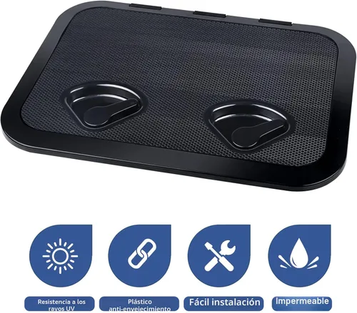 Vista 6 de smartmarine Marine Deck Access Hatch 17.3“×12.4" Rectangle Boat Hatch & Lid,Boat Deck Hatch Lids Negro