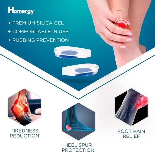 Vista 2 de Taloneras para tendinitis de Aquiles y fascitis plantar - Paquete de 6 plantillas de gel para zapatos para alivio del dolor de talón, soporte