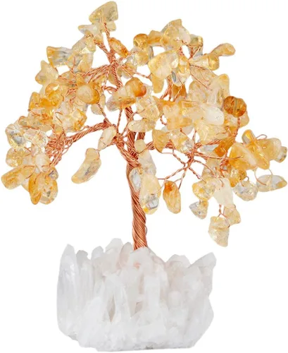Vista 21 de Mookaitedecor - Árbol de cristal con base de cuarzo, bonsái para la riqueza y buena suerte Árbol bonsái, árbol de dinero para la suerte