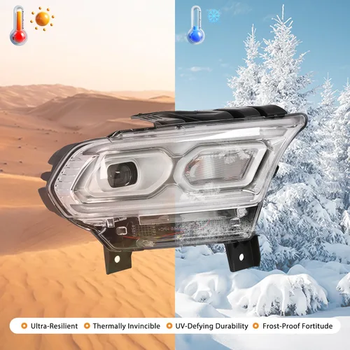 Vista 4 de Conjunto de faros LED cromados para Dodge Durango 2021 lado derecho del pasajero