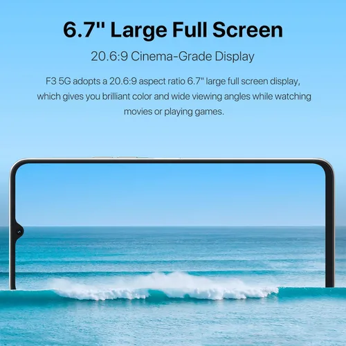 Vista 10 de UMIDIGI Teléfono celular desbloqueado 5G, banda global, AT&T, versión, T-Mobile, Octa-core 8GB RAM+128GB ROM teléfono Android, 6.7 pulgadas HD