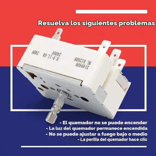 Vista 6 de 3148954 3149400 - Interruptor de control infinito para Whirl-pool 8 pulgadas, interruptor de estufa eléctrica 3148953 PS336886 AP3029710 AP3095444