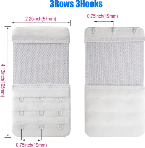 Vista 2 de LeonHien Extensor de brasier para mujer, 2 ganchos, 3 ganchos, 4 ganchos, elástico, suave y cómodo, extensión de correa de brasier