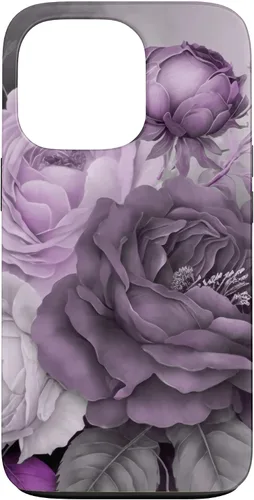 Vista 10 de Purple Watercolor Rose Flower Bouquet on Gray Case for iPhone 17