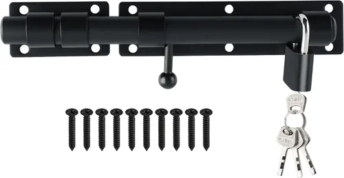 Vista 17 de Alise Cerradura de perno deslizante resistente de 6 pulgadas, cerradura de acero inoxidable SUS304, cerradura de puerta de seguridad para valla
