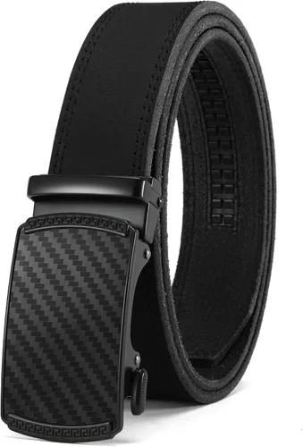 Vista 18 de CHAOREN Cinturón para hombre de cuero con trinquete - Ajuste personalizable, estilo sin esfuerzo (35 mm)
