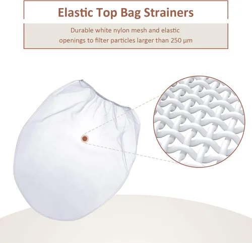 Vista 4 de Patelai 5 bolsas de colador de pintura de 5 galones de malla fina regular/coladores elásticos para uso con pulverizadores de pintura (blanco)
