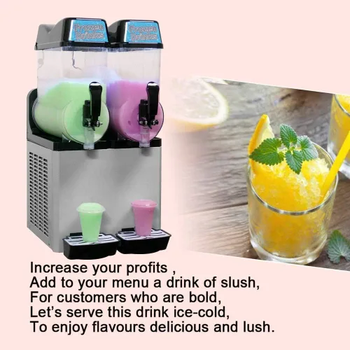Vista 6 de Máquina comercial de granizado de hielo,Máquina de fabricación de bebidas congeladas,Enfriamiento Slushie que hace la máquina,Equipo de tienda