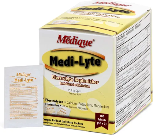 Vista 2 de Medique Medi-Lyte Reponedor de electrolitos, alivio rápido del calor, estrés, fatiga y calambres musculares, tabletas fáciles de tragar, 500