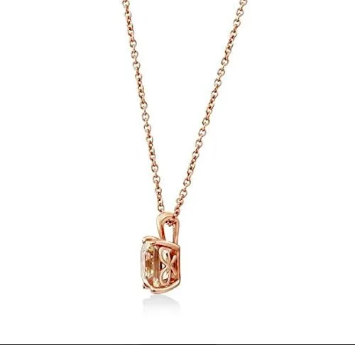Vista 2 de Tienda Essentials Collar con colgante de topacio rosa brumosa de corte princesa, (anteriormente colección Tienda)