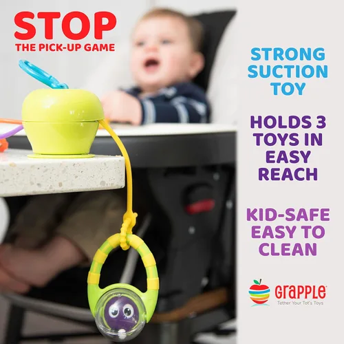 Vista 2 de Juguete de bebé con soporte de ventosa Grapple, para niños de 6 meses o más, Rojo